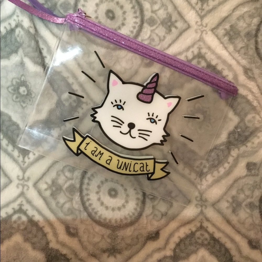 “I am a Unicat” clear cosmetic bag
